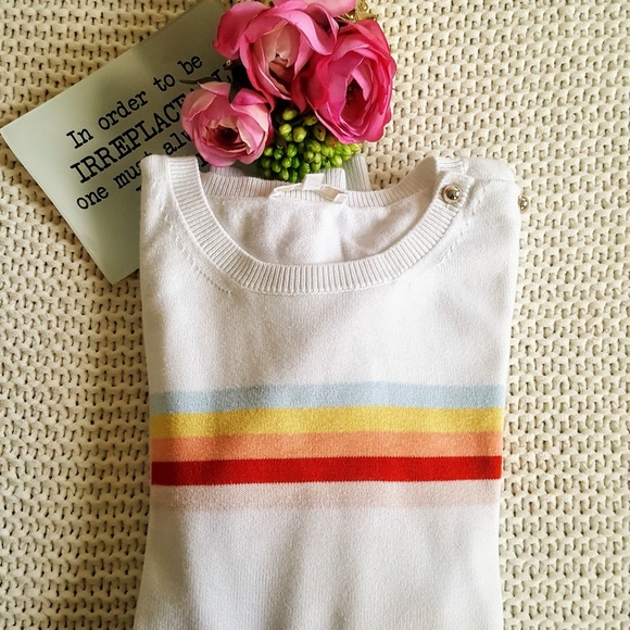 Chloe Mini Me Sweater Rainbow Stripes Size 12 - Picture 4 of 8